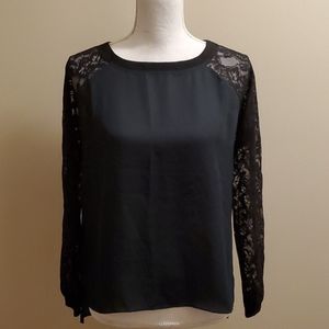 Loft Green and Black Lace long sleeve